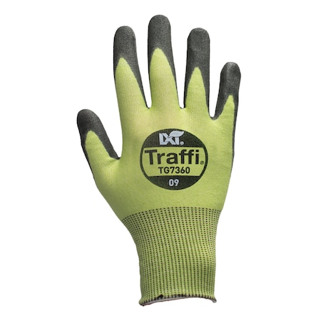 Traffi Safety Glove, Polyurethane, Green, 8 1 PR TG7360-GR-8